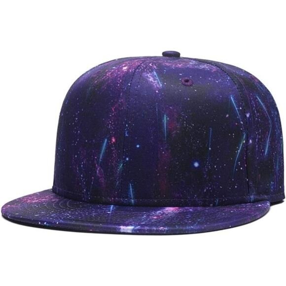 Snapback Hat for Men Women Purple Galaxy 1 - Picture 1 of 6